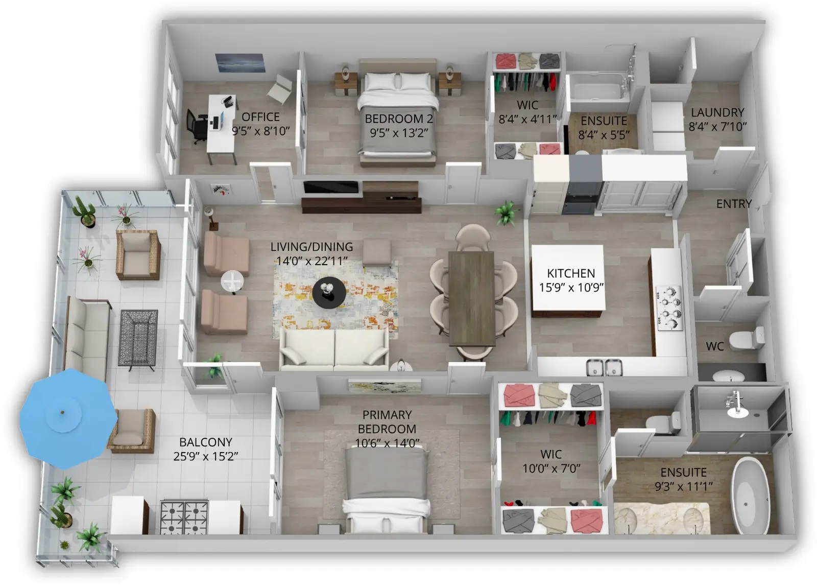 3D Floor Plan Before